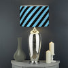 Blue And Black Stripes Pattern Print Drum Lamp Shade