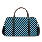 Blue And Black Stripes Pattern Print Duffle Bag