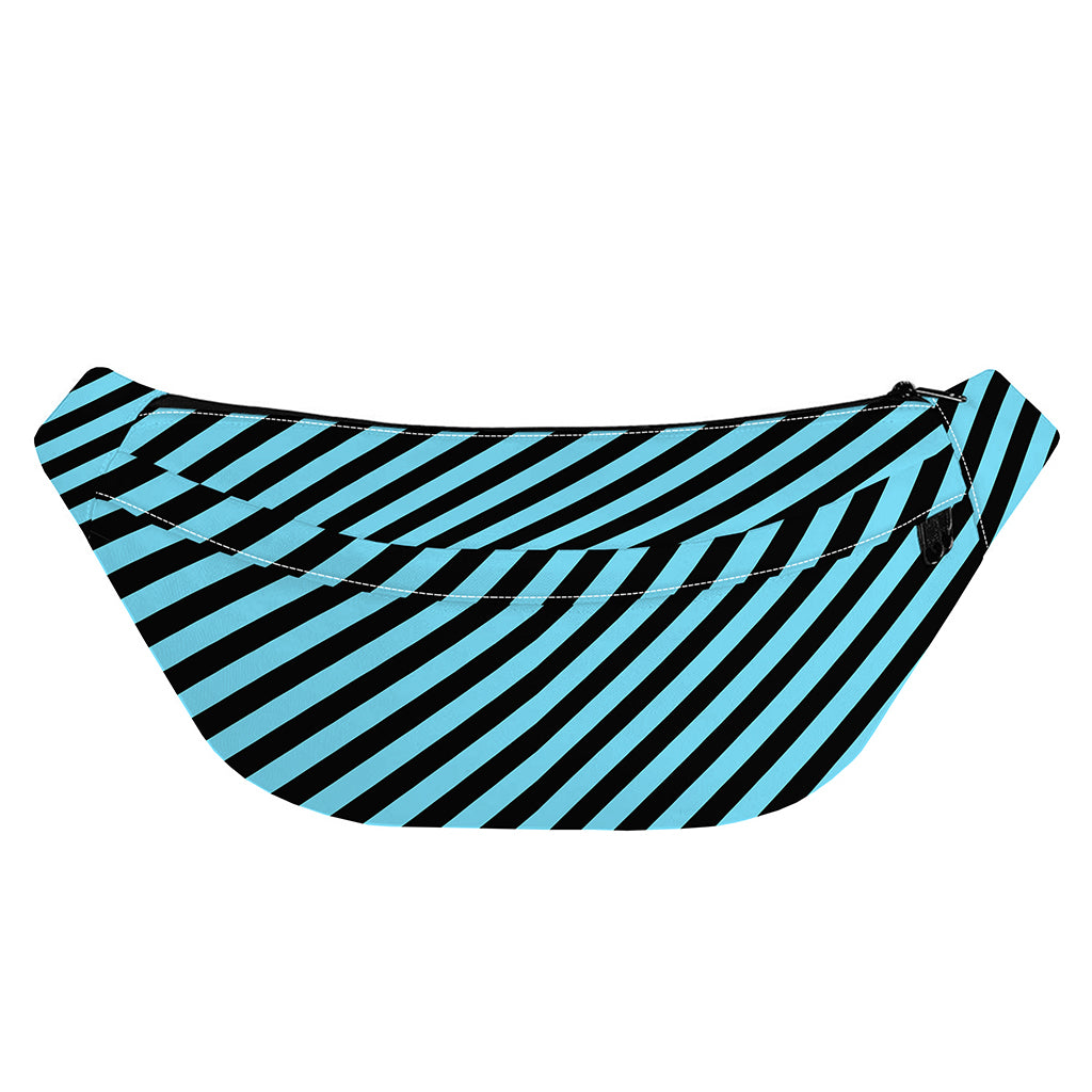 Blue And Black Stripes Pattern Print Fanny Pack