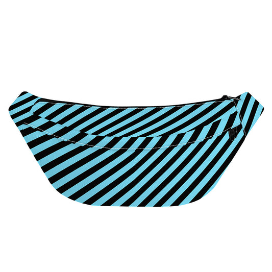 Blue And Black Stripes Pattern Print Fanny Pack