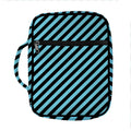 Blue And Black Stripes Pattern Print Front Pocket Bible Bag