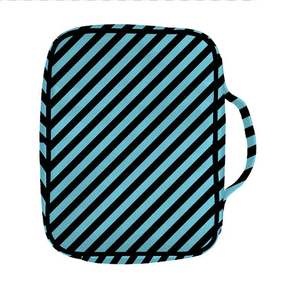 Blue And Black Stripes Pattern Print Front Pocket Bible Bag