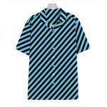 Blue And Black Stripes Pattern Print Hawaiian Shirt