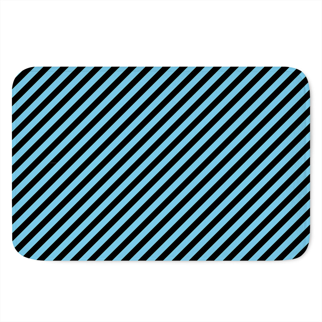 Blue And Black Stripes Pattern Print Indoor Door Mat