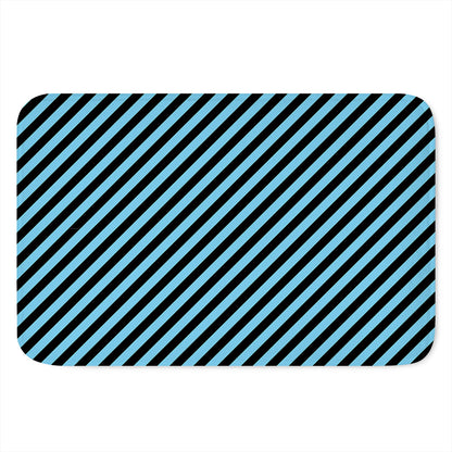 Blue And Black Stripes Pattern Print Indoor Door Mat