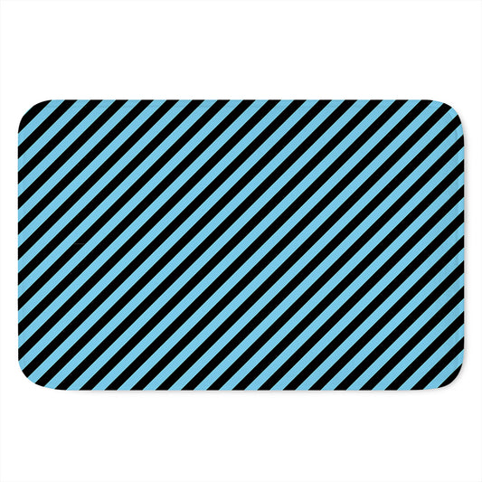 Blue And Black Stripes Pattern Print Indoor Door Mat