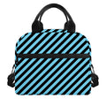 Blue And Black Stripes Pattern Print Insulated Lunch Bag