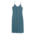 Blue And Black Stripes Pattern Print Jersey Midi Cami Dress