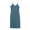 Blue And Black Stripes Pattern Print Jersey Midi Cami Dress