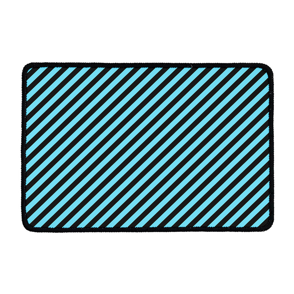 Blue And Black Stripes Pattern Print Kitchen Mat