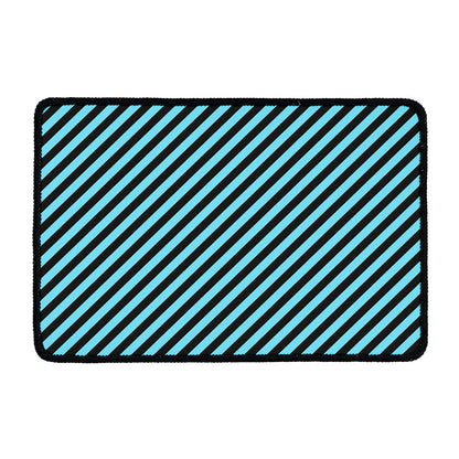 Blue And Black Stripes Pattern Print Kitchen Mat