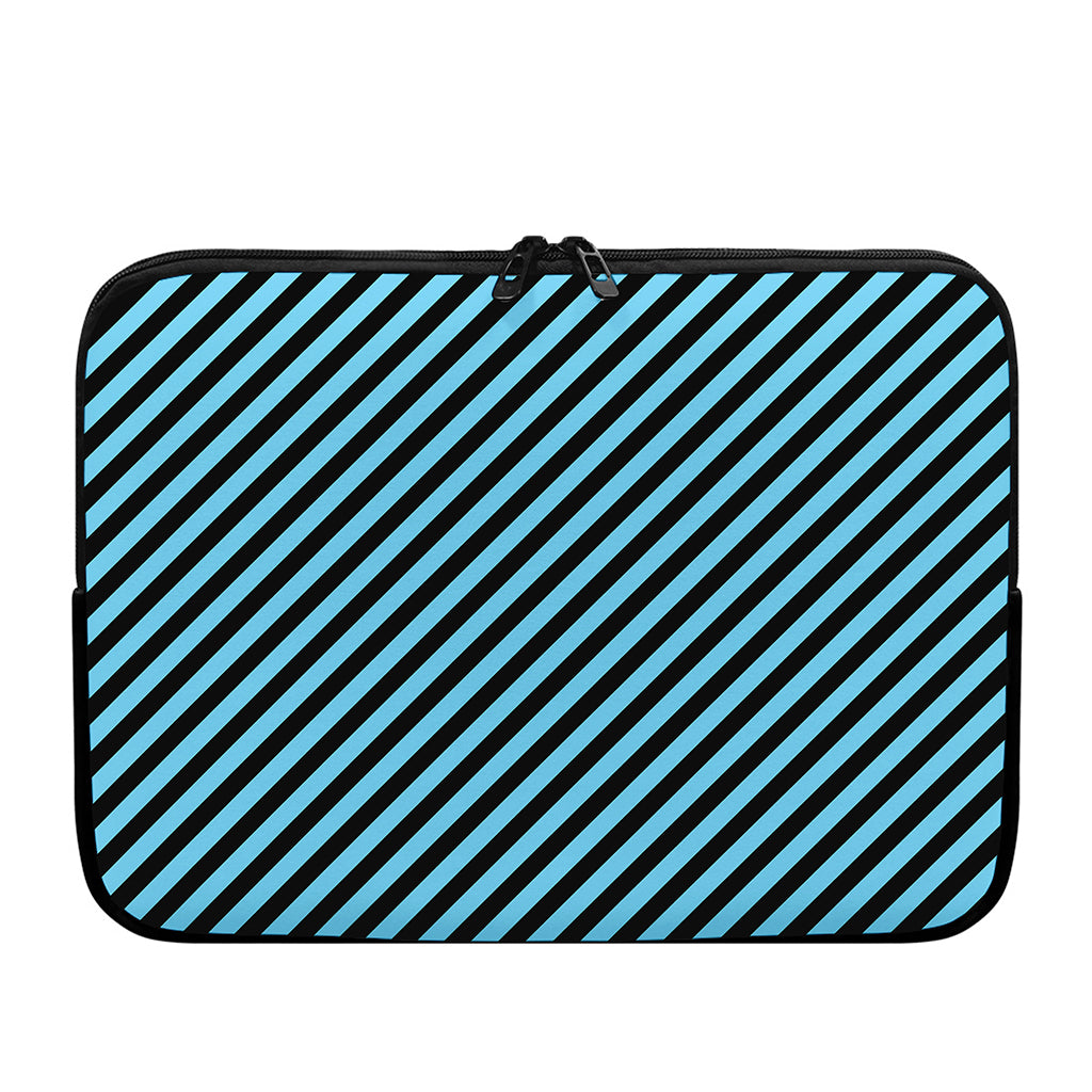 Blue And Black Stripes Pattern Print Laptop Sleeve
