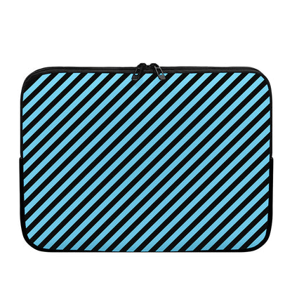Blue And Black Stripes Pattern Print Laptop Sleeve
