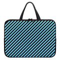 Blue And Black Stripes Pattern Print Laptop Sleeve With Handle