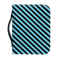 Blue And Black Stripes Pattern Print Leather Bible Cover