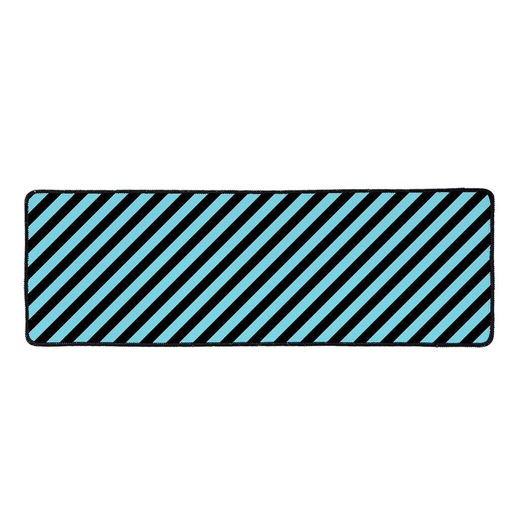 Blue And Black Stripes Pattern Print Long Kitchen Mat