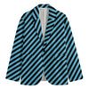 Blue And Black Stripes Pattern Print Men's Blazer