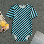 Blue And Black Stripes Pattern Print Men's Bodysuit