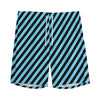 Blue And Black Stripes Pattern Print Men's Sports Shorts