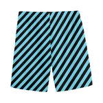 Blue And Black Stripes Pattern Print Men's Sports Shorts