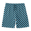 Blue And Black Stripes Pattern Print Men's Swim Trunks