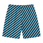 Blue And Black Stripes Pattern Print Men's Swim Trunks