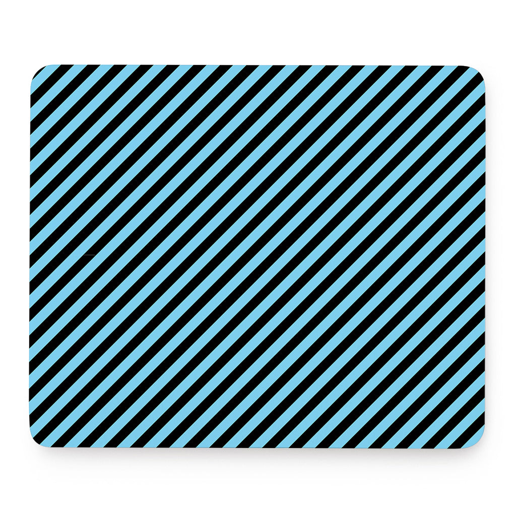 Blue And Black Stripes Pattern Print Mouse Pad