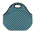 Blue And Black Stripes Pattern Print Neoprene Lunch Bag