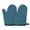 Blue And Black Stripes Pattern Print Oven Mitts