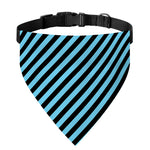 Blue And Black Stripes Pattern Print Over The Collar Dog Bandana