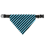 Blue And Black Stripes Pattern Print Over The Collar Dog Bandana