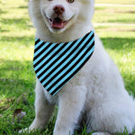 Blue And Black Stripes Pattern Print Over The Collar Dog Bandana
