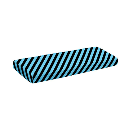 Blue And Black Stripes Pattern Print Piano Keyboard Cover