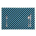 Blue And Black Stripes Pattern Print Placemat