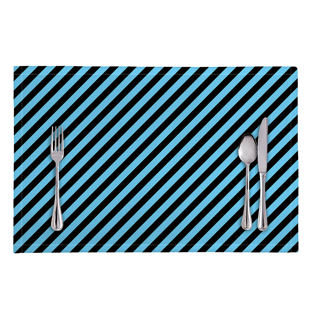 Blue And Black Stripes Pattern Print Placemat