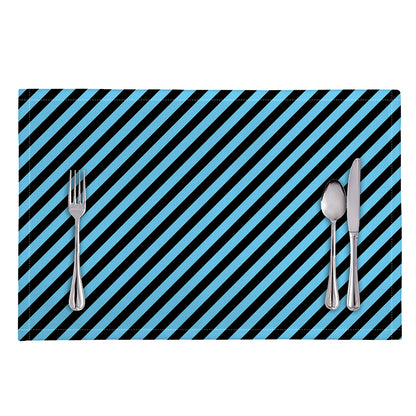 Blue And Black Stripes Pattern Print Placemat