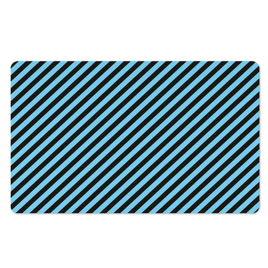Blue And Black Stripes Pattern Print Polyester Doormat