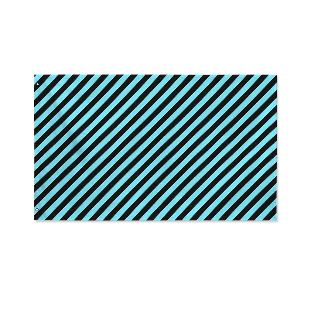 Blue And Black Stripes Pattern Print Polyester Flag