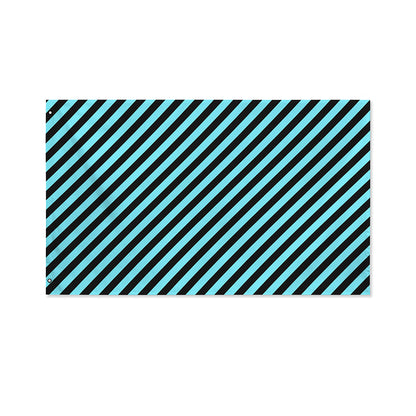 Blue And Black Stripes Pattern Print Polyester Flag