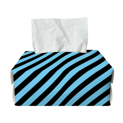 Blue And Black Stripes Pattern Print Rectangle Tissue Box Cover