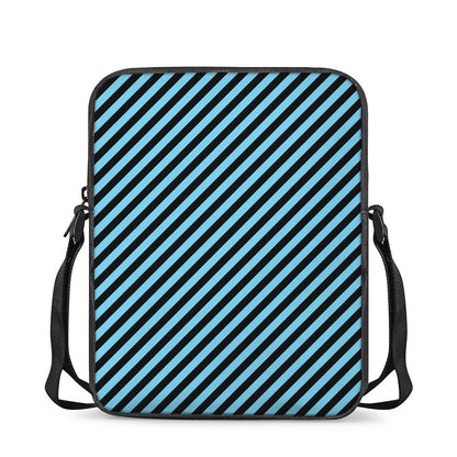 Blue And Black Stripes Pattern Print Rectangular Crossbody Bag