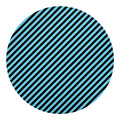 Blue And Black Stripes Pattern Print Round Blanket