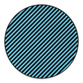 Blue And Black Stripes Pattern Print Round Floor Mat