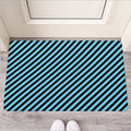 Blue And Black Stripes Pattern Print Rubber Doormat