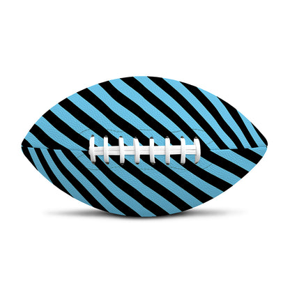 Blue And Black Stripes Pattern Print Rugby Ball