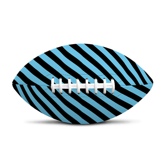 Blue And Black Stripes Pattern Print Rugby Ball