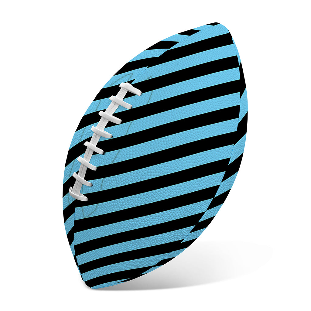 Blue And Black Stripes Pattern Print Rugby Ball