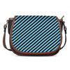 Blue And Black Stripes Pattern Print Saddle Bag