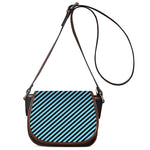 Blue And Black Stripes Pattern Print Saddle Bag