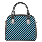 Blue And Black Stripes Pattern Print Shoulder Handbag